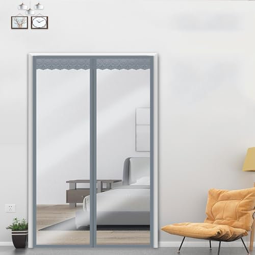 Transparent Magnet Wärmeschutzvorhang für Türen Isolier-Schutz-Vorhang für Türen Der Isolierte Türvorhang,Transparent Isolierfolie für Türen Magnet Thermo Türvorhang (135x190cm)