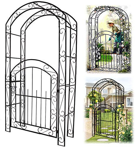 Rosenbogen Torbogen Rankhilfe Metall-Gartenlauben-Bogentor, Hochzeits-Rosenbögen, 215 x 115 x 43 cm, Gestell, stereoskopische Pergola-Laube für den Außenbereich, zum Klettern von Weinreben und Pflanz