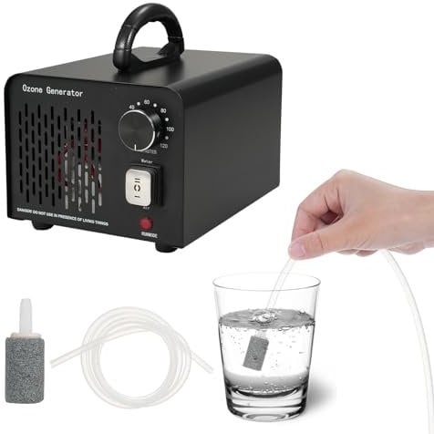 2 in 1 Ozongenerator mit Luft- und Wassermodus 40.000 mg/h Ozon-Maschine Ionisator Luftreiniger gewerblicher und industrieller Lufterfrischer für Wasser Zuhause Auto Büro Keller Garage