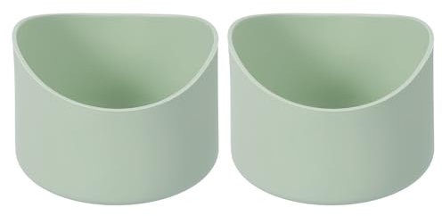 sourcing map 2pcs 7.5cm Protective Silicone Boot Sleeve for 12-24 oz, Water Bottle Bottom Silicone Anti-Slip Sleeve Cover, Irregular Shape Cup Accessories, Light Green