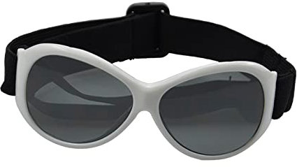 Hundebrille Pet Small Medium Breed Einstellbare wasserdichte Sonnenbrille, Party Kostüm Brillen Nebelschutz Zubehör, Foto Requisiten - Weißer Rahmen