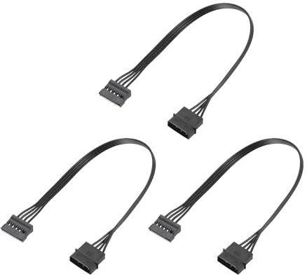 PATIKIL 4 Épingle Mâle IDE à Série ATA Femelle Alimentation Séparateur Convertisseur Adaptateur Câble Disque Dur HDD SSD Extension Câble 320mm/12.6, Paquet de 3