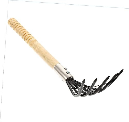 OFFSCH 1pezzi Rastrello Acciaio Inossidabile Per Scavo Vongole Con Rete Strumento Per Pesca Di Di Mare Con Manico Antiscivolo Design Ergonomico Per Spiagge e Raccolta Di Molluschi