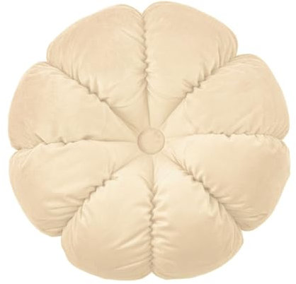 Fouriding Runde Blume Wurfkissen 45cm Samt Petal Kissen Kissen Boden Kissen für Wohnzimmer Sofa Bett Stuhl Boden Auto Home Decoration (Beige Khaki)