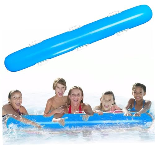 Poolnudeln Poolschwimmer 59 Zoll Aufblasbare Poolnudel Jumbo PVC Schwimmnudeln Aufblasbare Poolnudeln Mit 6 Griffen Wasserspiele Spielzeug Für Schwimmbad Blau