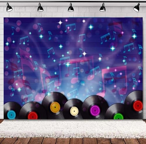 Party Tanzsaal Fotografie Hintergrund Alte Schallplatte Musiknote Stave 70er 80er 90er Jahre Hintergrund Poster
