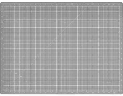 Cathedral Products Tapis de découpe auto-cicatrisant double face A2 | 3 mm d'épaisseur | Grilles métriques et impériales | Gris