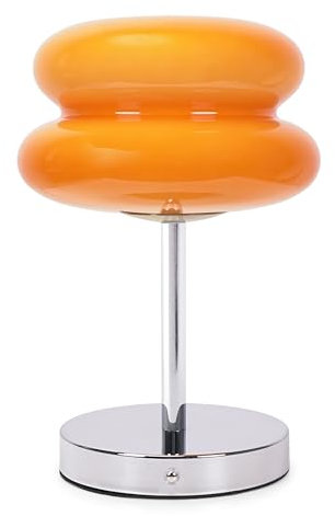 ValueLights | Orange Rechargeable LED Portable Table Lamp with Macaron Lampshade, Touch Button Dimmable Light | Table Lamps & Home Improvements Essential