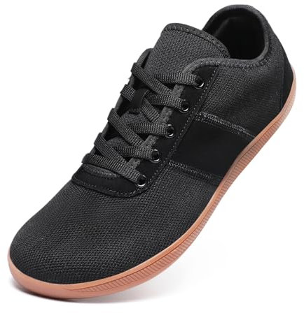 Meik Mangni Chaussures Pieds Nus Hommes Femmes Barefoot Minimalistes Chaussures de Marche Légère Sneakers Confortable Chaussures de Trail,Noir,Taille:44 EU