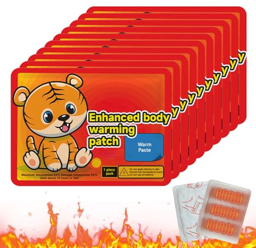 Heat Patches, Pack of 10 Body Warmers Back, Neck and Shoulder, 10 Hours Long Heat, Self-Adhesive and Air Activated, Lasting Heat Patch, Deep Heat, Back Warmer, for Period, Muscle Soreness