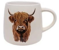 WiseAccordio Highland Cow Mug Mug Stoneware,Cute Animal Print,Beautifully Designed Farm Mug | Mugs for Tea & Coffee for Gift | Coffee Mugs & Tea Cups for Home, Office or Shops