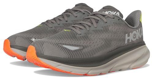 HOKA Clifton 9 Gore Tex Trainers Asphalt Grey/Gravel UK 10