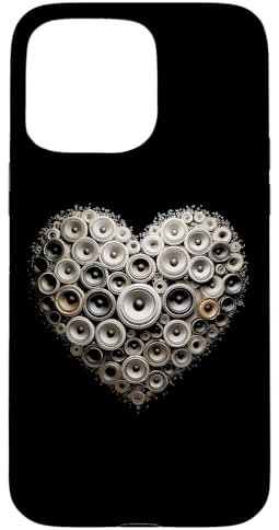 Hülle für iPhone 15 Pro Max Valentine Lautsprecher & Bass Subwoofer Musik Herz Grafik