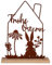 UNUS Aufsteller Silhouette Haus mit Hasen Frohe Ostern rost