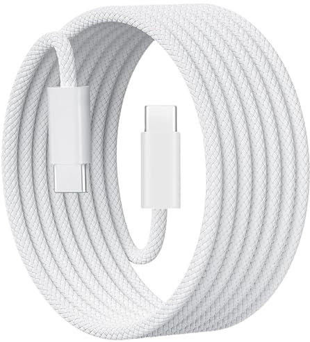 Zephy USB C to USB C [1.5M] Long Charger Cable 60W STRONG Braided C to C Fast Charging Type C Data Lead Compatible with iPhone 17/16/15, iPad 10th Generation,iPad Pro 2024,MacBook, Samsung S24/S23/A15