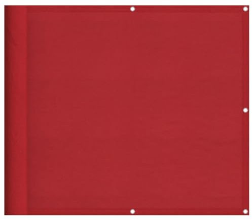 vidaXL Balkon-Sichtschutz Rot 90x700 cm 100% Polyester-Oxford, Balkonsichtschutz, Balkonbespannung, Balkon Windschutz, Sichtschutz, Balkonverkleidung