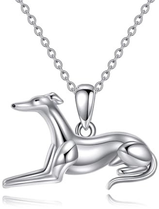 VENACOLY Windhund Halskette 925 Sterling Silber Hund Anhänger Kette Windhund Muttertag Schmuck Geschenk für Frauen Mutter Hundeliebhaber
