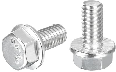 QUARKZMAN 10Pcs 5/16-18 x 5/8 Pernos De Cabeza Hexagonal Plateado | Con Brida, Tornillos Con Brida Hexagonal Grado 5/8, De Acero Inoxidable 304