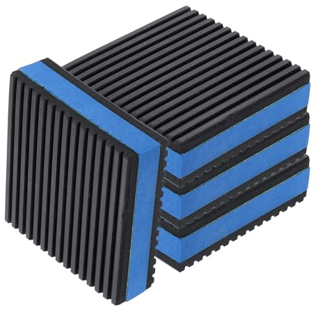 QUARKZMAN 4 Stück Waschmaschinen Unterlage 3''x3''x7/8'' Schwarz/Blau | Vibrationsdämpfungspads Schalldämmung Gerippte Gummimatten, Antivibrationsmatte, mit EVA-Zentrum