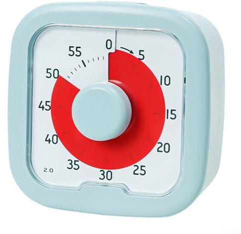 Hilfe für junge Lernende, 9 5 cm, visueller Timer, der das Zeitverständnis einfach und lustig macht (blau)