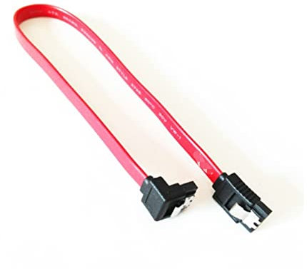 10pcs / lote 30 cm en serie de ángulo recto derecho ATA SATA II HDD Cable de datos con clips.