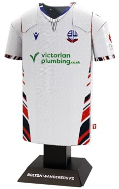 Bolton Wanderers FC Away Home Retro Metal Football Shirt - Officially Licensed Miniature Alloy Replica Jersey Collectible Display Gift - Personalise Customisable Name & Number Decals