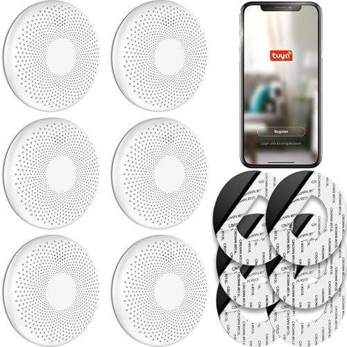 SAVS CS11W Kombinierter Rauch und CO Melder WLAN 6er-Pack – 10 Jahre Batterie – Rauchmelder und Kohlenmonoxid Melder - Smart WiFi kompatibel mit Tuya App – Montage ohne Bohren | 6er Set kombinierter Rauch- und CO-Melder mit 10-Jahres-Batterie, Tuya App, Push-Benachrichtigungen und Montage ohne Bohren.