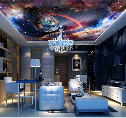 Cartoon Ästhetik Universum Weltraum Planeten 3D Tapeten Tapete Luxus Home Esszimmer Fototapete Effekt Wohnzimmer Schlafzimmer Kinderzimmer-300cm×210cm