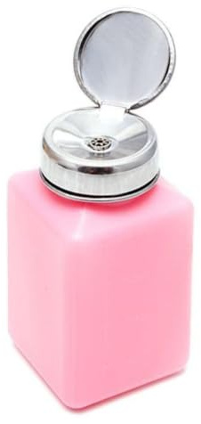 COMPUKAS 200ml Pink Plastic Pump Bottle with Cover for Makeup Remover and Liquid Storage, Easy to Wipe and Refillable Pump Container Suitable for Chemical and Cleaning Use