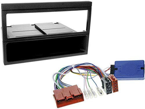 1 DIN Radio Einbauset mit Lenkradfernbedienung für Mazda MX-5 (NB Facelift) 12/2000-2005 schwarz mit OEM Panasonic
