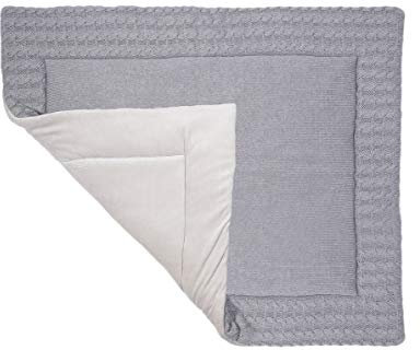 Kindsgut Krabbeldecke aus zertifizierter Baumwolle, kuschelig weiche Spiel-Decke für Babys und Klein-Kinder, dezente Farben und Schlichtes Design, Unisex, Grau