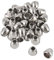 sourcing map 50 stücke Kunststoff Glocke Enden Stopper Schnur Seil Enden Schlösser Lanyard Glocke Form Verschluss für Rucksack Riemen Zubehör, Silber Ton