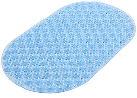 Gedy G-Solid Tapis de Bain antidérapant avec ventouses, Dimensions : 39 x 69 cm, Finition Bleue, Design R&S, 100% fabriqué en Italie, Lavable en Machine, 2 Ans