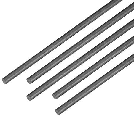 sourcing map 5Pcs tiges de Fibre Noir Carbone 2 mm OD x 200 mm L