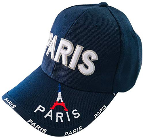 VIANAYA Kappe Paris Eiffelturm – Marineblau – Jugendlicher und sportlicher Stil – Schriftzug Paris und Mini Eiffelturm in Stickerei