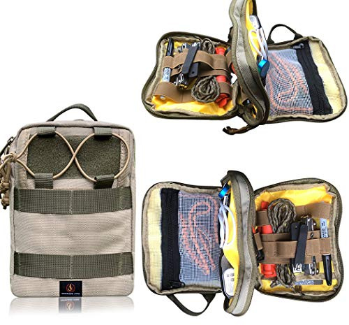 Roaring Fire Ember Pro MOLLE EDC Utility Organizer Pouch is Small and Compact to Carry Knives, Flashlights, Pens, a Small Notebook, EDC Gear, USB Cables, Earphones, Power Bank and etc
