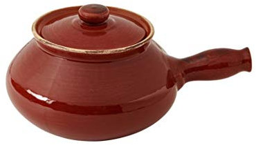Brandani 52268 Patatiera/Castagnera Rossa Con Coperchio Terracotta Da Fuoco