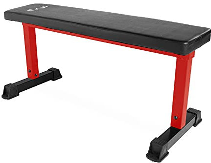 CAP Hantelbank für Krafttraining Zuhause, flach, Rot