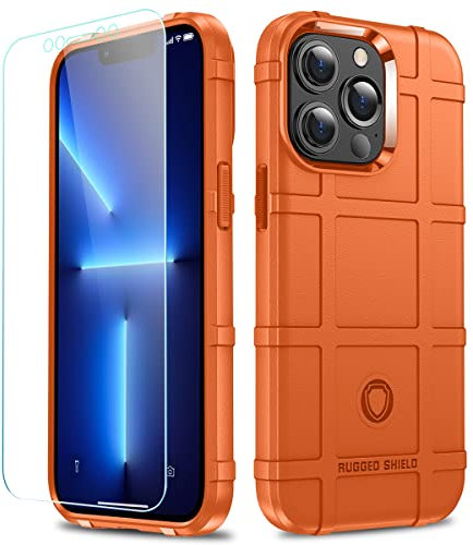 LABILUS iPhone 13 Pro case, Rugged Shield 8ft Drop Proof TPU Thick Armor Tactical Protective Case Compatible with 13 Pro (6.1 inch) - Sunlight Orange