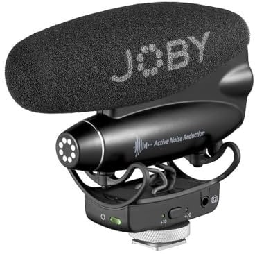 JOBY Wavo PRO Microfono Direzionale Professionale On-Camera Shotgun, Riduzione Attiva Rumore Incorporata e Rycote Shock Mount, Microfoni Dinamici, Microfono Professionale, Mirrorless, Youtuber