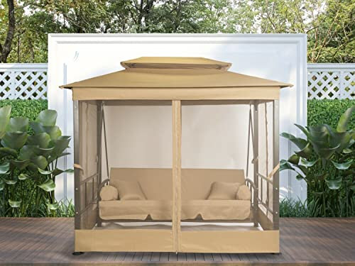 DEKO VERTRIEB BAYERN XXL Luxus Premium Hollywoodschaukel Set Garten Schaukel mit Bett+Liegeposition Modell 2022