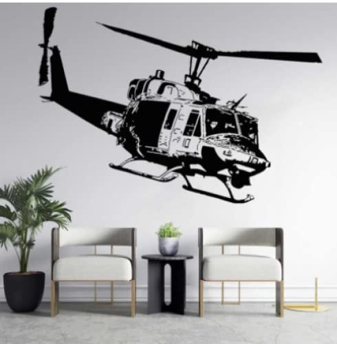 Huey Hubschrauber Vinyl Wandaufkleber Transport Militär Krieg Waffen Schule Teenager Kinderzimmer Wohnzimmer Dekor Kunst Wandbild Tapete61x42cm