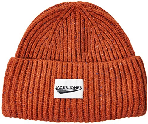 Herren Jack & Jones Gerippte Mütze | Winter Beanie Kopfbedeckung | Hipster Hat JACIVAR, Größen:One Size, Farben:Rot