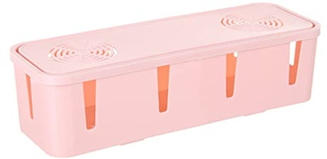 Kabelbox Organizer aus Abs Kunststoff in Rosa für Computer