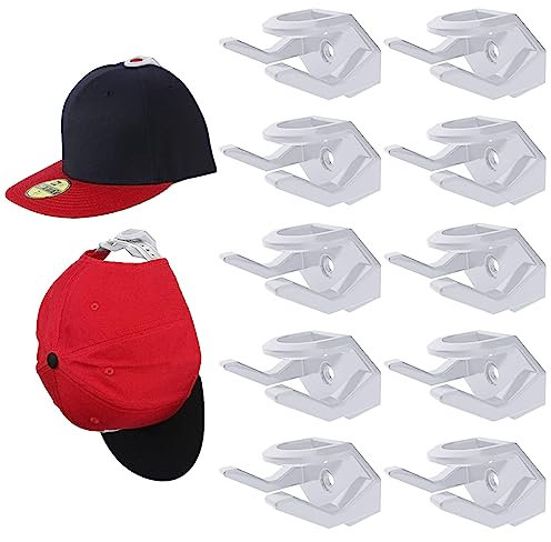 EACHPT Porta Cappelli,10 Pezzi Porta Cappello Autoadesivo, Organizzatore di cappelli Autoadesivo, Porta Cappelli per Berretti da Baseball, Ganci per cappelli Organizzatore di Cappelli porta
