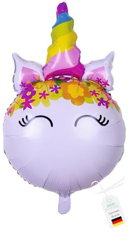 LITTLE BIRTHDAY | XL Einhorn | Unicorn Folienballon Luftballon | Buntes Einhorn | Helium Gas Balloon Ballon | Geburtstag | Kindergeburtstag | 85 cm