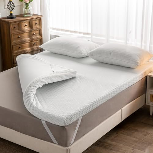 Super King Memory Foam Mattress Topper 7.5cm Thick Firm Mattress Toppers for Back Pain Relief with Washable Bamboo Cover (Super King-180x200cm)