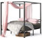 Zinus Patricia Bett 140x200 cm - Höhe 36 cm mit Stauraum unter dem Bett - Metall-Himmelbettgestell mit Stahl-Lattenrost - Schwarz