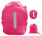 Regenschutz für Rucksäcke mit Reflexstreifen, 15L-25L wasserdichte Rucksack Regenschutz mit Aufbewahrungstasche, Regenhülle Schulranzen für Wandern, Camping, Reisen, Radfahren (Rosa, S)
