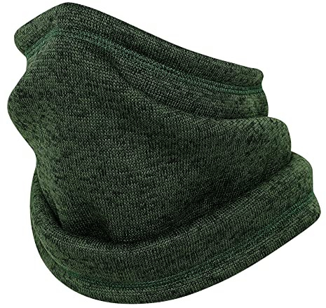 Magic Scarves Thermal Neck Warmer Snood for Men Women, Winter Khaki Olive Green Snood Warmer, Hiking, Fleece, Unisex One Size